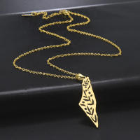Collar Pendentivo Cazador Mapa De Palestina Y Israel Hojas De Acero Inoxidable Para Mujer Joyería Regalo Cumpleaños 2024 - details 10