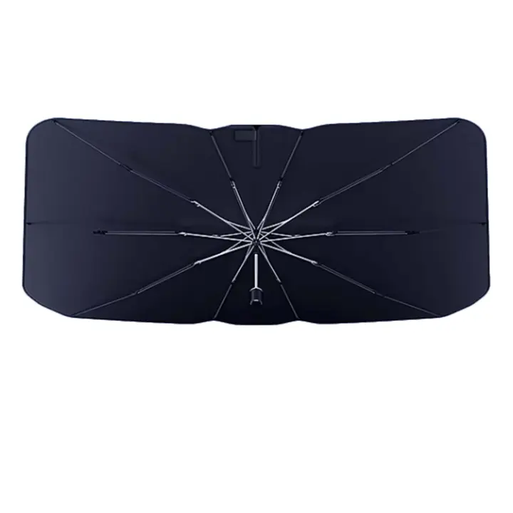 J.S ONDO   Parasol Coche Delantero, Parasol Plegable Coche con Anti UV Rayos,Sombrilla Paraguas del Coche para Lunas Delanteras, Parasol para Parabrisas de los Coche para Mayoría de Coches, SUV, Camiones 140X79CM - 1