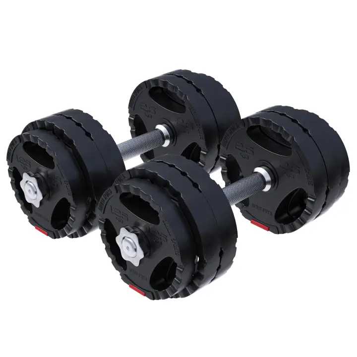 Gorilla Sports Juego de mancuernas de triple agarre vinilo 30 kg - 1