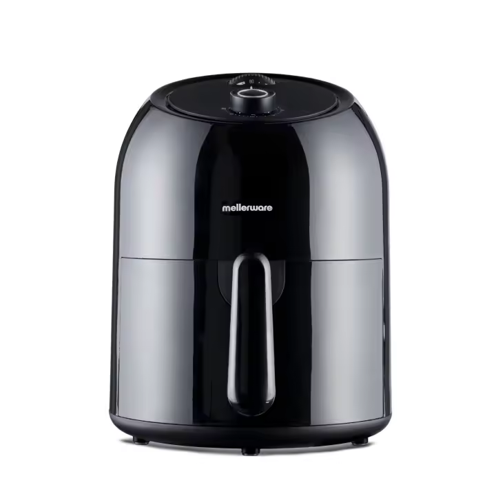 Mellerware - Freidora sin Aceite Crunchy Medium! 1000W. 3,5L. Temporizador Programable. Air Fryer 80-200ºC. Sin BPA/PFOA. Freidora de Aire Análogica. Black - 1