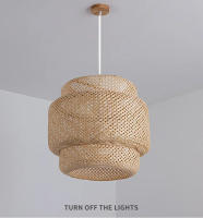 Lámpara Colgante De Bambú Estilo Chino Tejida a Mano Para Decoración De Hogar Y Restaurante 18/19/30cm Iluminación Pendente - details 4