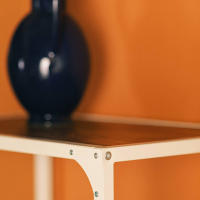 Estantería MDF 5 Baldas y Acero con ruedas 60x140cm Color Blanco - SpazioLuzio - details 1
