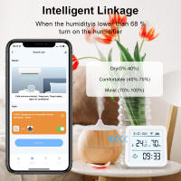 Sensor De Temperatura Y Humedad Inteligente WIFI Tuya Con Luz Trasera Soporte Alexa Google Assistant Para Vida Smart Life - details 11