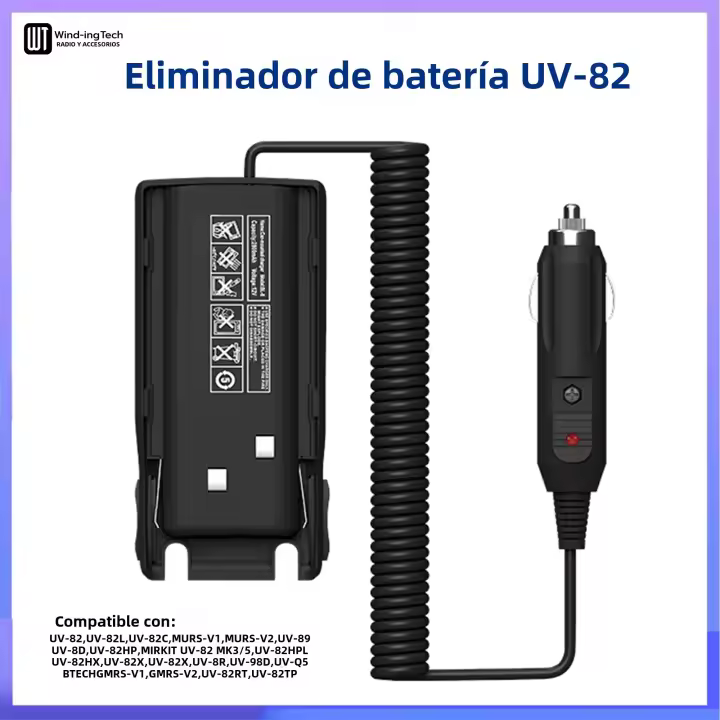 Cargador De Encendedor De Coche Para UV-82L UV-89 GMRS-V1 MURS-V2 Baofeng Accesorio De Walkie Talkie Eliminador De Batería 1/2PCS - 1