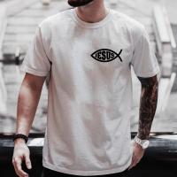 Camiseta De Hombre Con Diseño Del Pez De Jesús Camiseta Cristiana Casual Manga Corta Transpirable Ligera Secado Rápido Protección Solar Tallas Grandes Moda Y2k - details 2