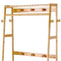Perchero Burro de Bambú, Armario Abierto Madera Perchero de Pie con 3 Estantes y 10 Ganchos para Ropa Zapatos Bolsas Canastas Burro Ropa Multifuncional para Dormitorio Salón 80 x 44 x 165cm - details 4