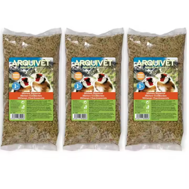 Alimento para Pajaro Mixtura jilgueros - 1kg  (pack de 3 unidades) Arquivet - 1