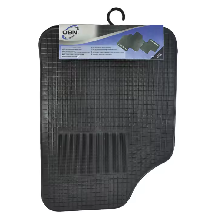 ALFOMBRA DE GOMA UNIVERSAL, 4PCS JBM 53241. Goma de Alta Calidad. Muy resistente. Adaptable a la mayoría de vehículos.  Dimensiones: 635x445mm (2PCS) 330x430mm (2PCS) - 1