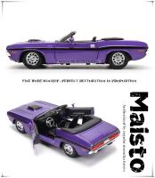 Maisto 1:24 Dodge Challenger R/T Convertible 1970 Modelo De Coche De Aleación Decoración Artesanal Regalo De Colección Sin Batería - details 3