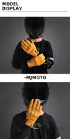 Guantes De Motocicleta De Cuero Genuino MJMOTO Verano Transpirables Con Dedos Completos Guantes De Conducción Retro Para Teléfono Móvil Para Hombres - details 8