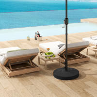Outsunny Base para Sombrilla Redonda Soporte para Parasol Pie para Sombrilla Rellenable con Agua 25L o Arena 30kg para Jardín Terraza Negro - details 3