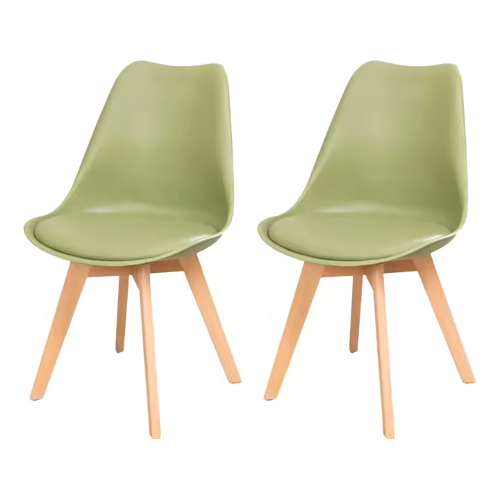 ORION91 Silla SIRIO Color Verde Militar Asiento Acolchado Piel Sintética y Patas Haya 54x81x48cm Comedor Oficina Salón Teletrabajo Cocina - SpazioLuzio - 1