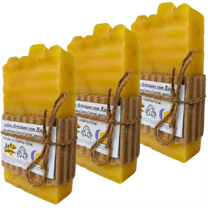 3 Jabones Artesanos Naturales de Ruda. PumarShop Cinnia Natura. Limpiador Facial e Hidratante. Indicado para Acné, Psoriasis. Calama la Irritación. Hechos a Mano. Apto Veganos - 1
