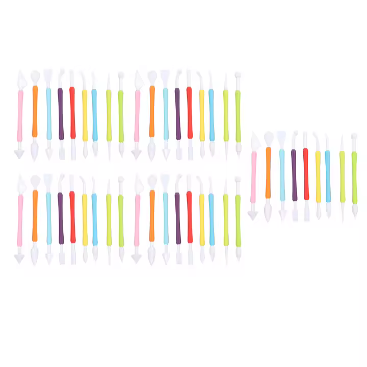 Herramienta de decoración de fondant, diseño de doble extremo de PP, herramientas de modelado de fondant coloridas, kit de decoración de pasteles para hornear DIY - 1