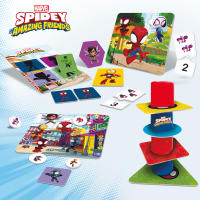 Spidey - Set 10 Juegos educativos Spidey para niños con fichas de cartón y cilindros de plástico, Superhéroes Marvel, Juego Spiderman, Juguete para niños y niñas, Regalo a partir de 2 años - details 3