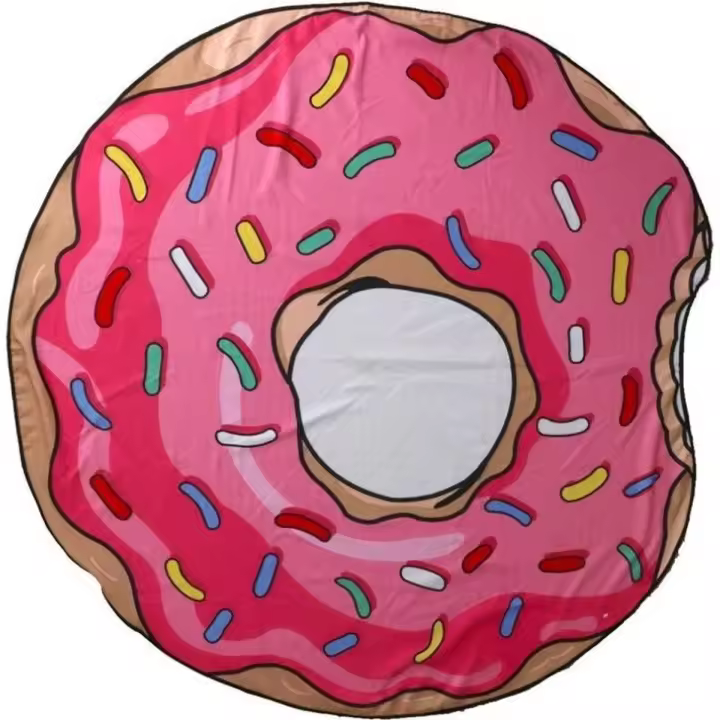 Toalla de playa redonda en forma de donut diámetro 150 cm Color rosa - 1