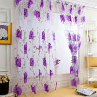 1pc Cortinas De Tulle Floral Para Sala De Estar Blancas Cortinas Transparentes Para Dormitorio Puerta Cortinas Cortas Para Ventana De Cocina Decoración De Puerta - details 13