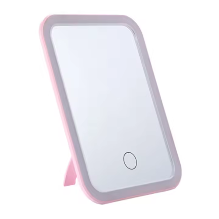 Espejo De Maquillaje Con Pantalla Táctil LED Plegable Y 3 Modos De Luz Recargable Por USB Color Cosmético Herramientas De Belleza - 1