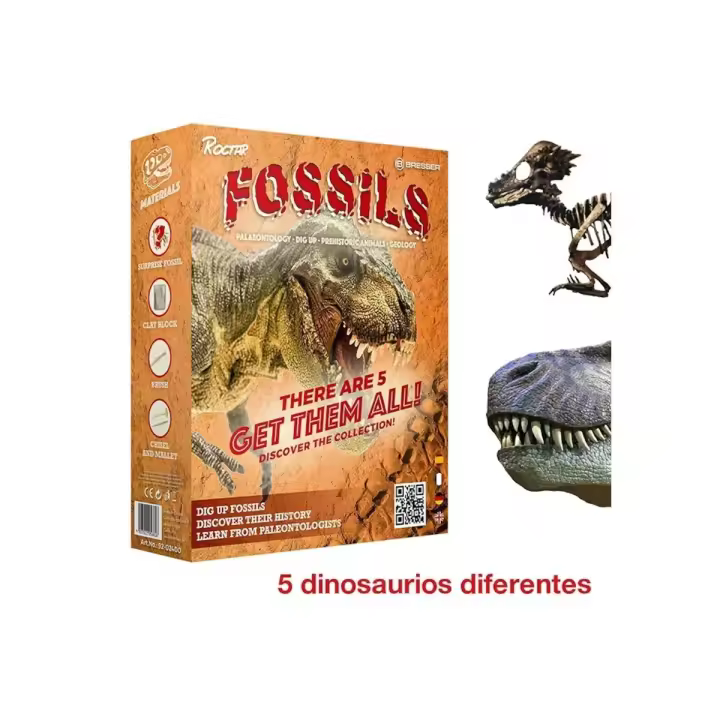 Juego fósil BRESSER de dinosaurio para excavar como un verdadero paleontólogo. ¡Hay 5 modelos sorpresa diferentes! - 1