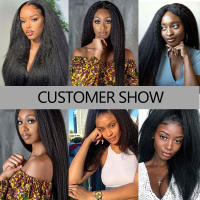Pelucas Sintéticas Con Parte U Para Mujeres Negras Textura Yaki Rectas Color Natural Extensiones De Cabello Con Clip Peluca Larga 26+ Pulgadas - details 8