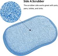 Antibacterial Microfiber Dual Action scrubbing Sponge, Pack of 5  Kitchen Washing Up Cleaner Pads Scrubs Sponges Wash Pad - details 0
