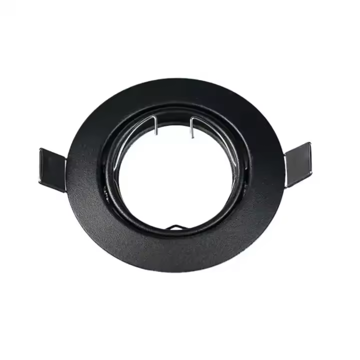 Soporte Redondo Ajustable Para Luz De Punto LED Negro/Blanco Soporte De Fijación Para Bombillas MR16 GU10 De Metal Para Baño - 1