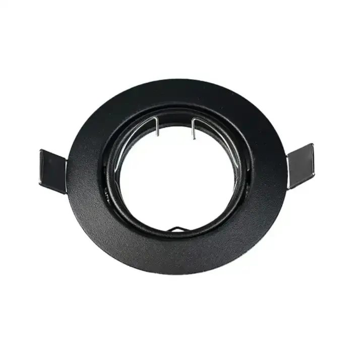 Soporte Redondo Ajustable Para Luz De Punto LED Negro/Blanco Soporte De Fijación Para Bombillas MR16 GU10 De Metal Para Baño - 1