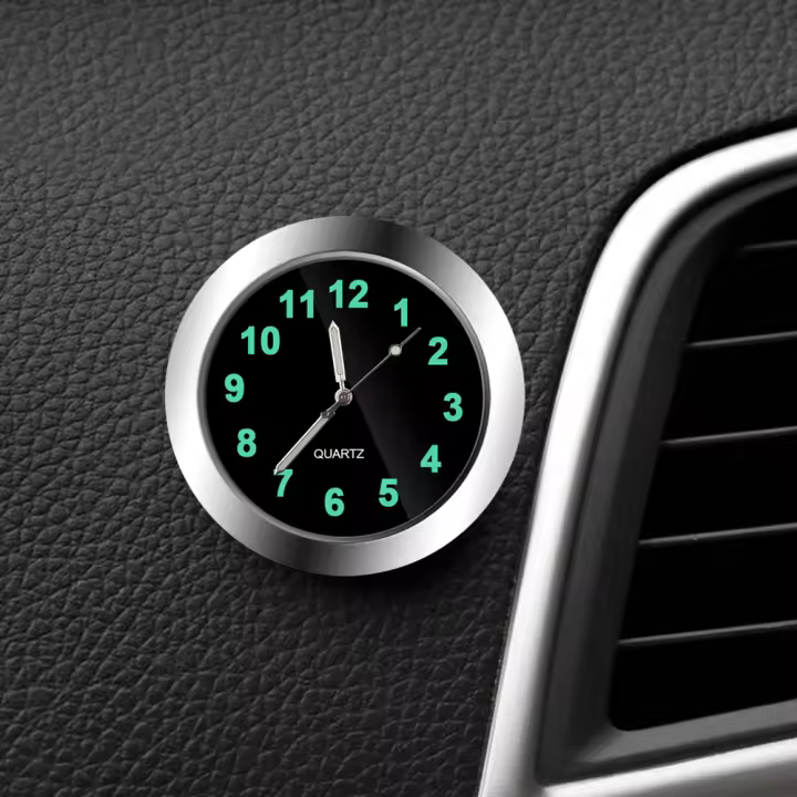 Reloj De Coche Luminoso Mini Digital Adhesivo Interno Para Automóviles Reloj De Cuarzo Métricamecanismo Ornamento De Auto Accesorios Regalos - 1