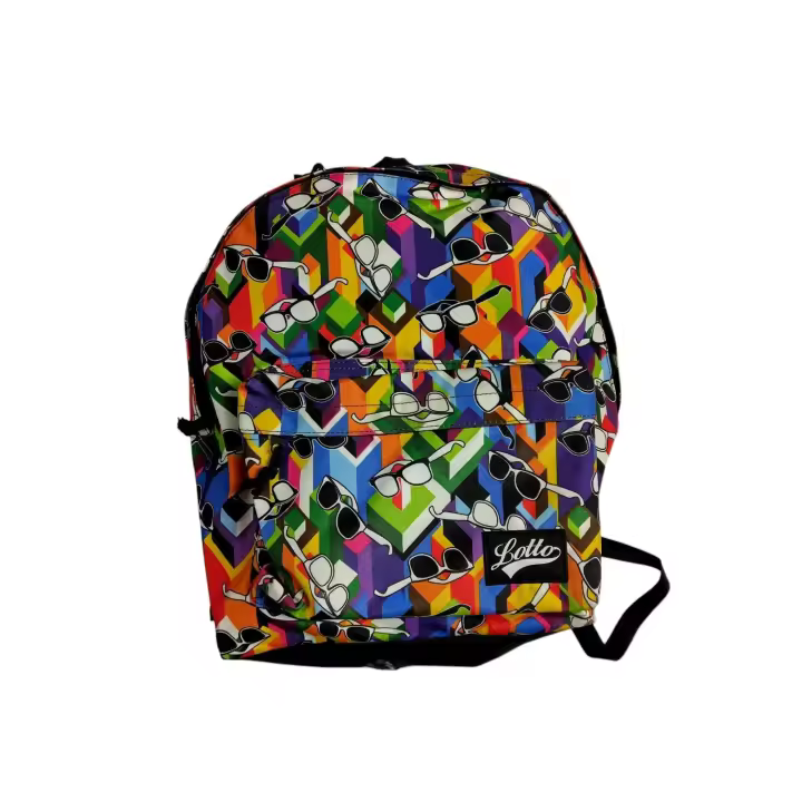 MOCHILA ESCOLAR LOTTO SAFTA con estampado multicolor y gafas de sol  Destaca con esta original mochila Lotto de diseño vibrante y juvenil. - 1