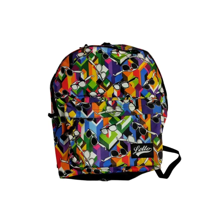MOCHILA ESCOLAR LOTTO SAFTA con estampado multicolor y gafas de sol  Destaca con esta original mochila Lotto de diseño vibrante y juvenil. - 1
