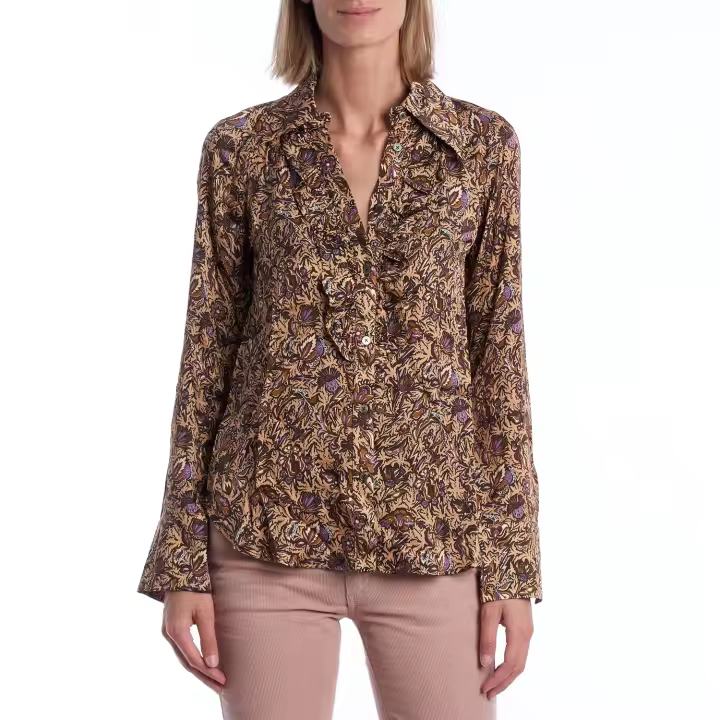 Zadig & Voltaire-Camisa Estampada con Volantes WJCD0501F para Mujer - 1
