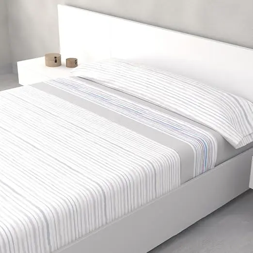 Juego de sábanas ligero, suave, fresco. Azul, Rosa, Gris, Verde. Juego de Cama 100% Microfibra tacto Satén. Cama de 150, 135, 90 y 105. Primavera, Verano. Dormitorio Elegante, Alegre, Colorido,Luz - 1