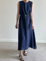 Vestido Largo Vintage De Algodón Y Lino Para Mujer REALEFT Sin Mangas Estilo Casual Suelto Con Cinturones Verano 2025 - details 30