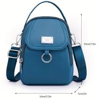 Bolso De Hombro Casual Para Mujer En Color Sólido Multifuncional Ligero De Oxford Suave Con Cierre De Cremallera Estilo Fashion - details 0