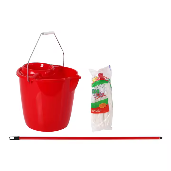 Inde - Cubo Escurridor 12L + Palo - Sistema de Prensado Eficiente - Fácil Almacenamiento - Resistente y Duradero - Diseño Innovador - 1