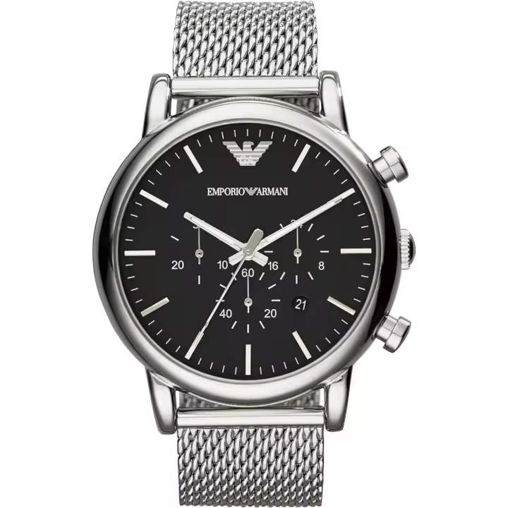 Emporio Armani Reloj hombre AR1808, con calendario, Incluye Caja Original, Diámetro: 46 MM - 1