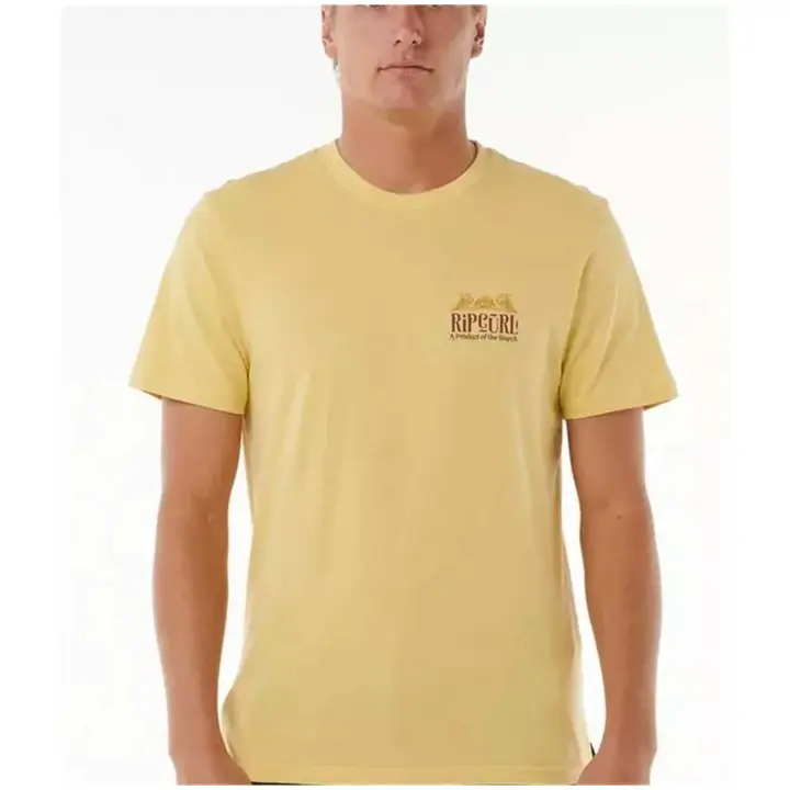Camiseta Rip Curl Down The Line Hombre Straw - 1