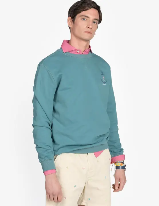 Harper & Neyer - Sudadera Hombre Verde con Ancla - 1