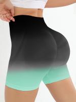 Shorts De Yoga Para Mujer Cintura Alta Sin Costuras Ombre Scrunch Para Ejercicio Correr Y Gimnasio Material De Poliéster - details 10