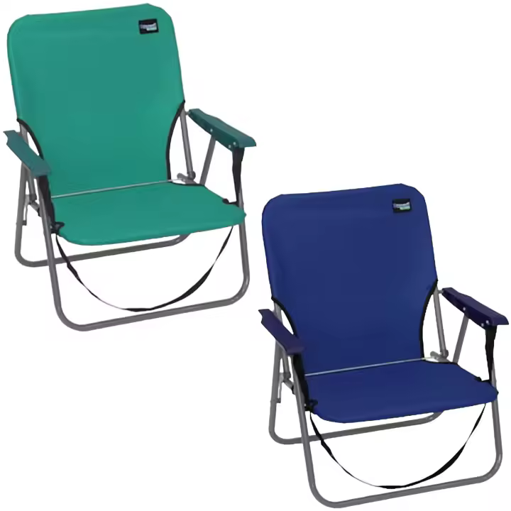 TIENDA EURASIA -  Pack de 2 Silla Playa Plegable, Ligera con Asa, Estructura de Metal, Posición Fija, Medida 51 x 60 x 48 cm, Uso Recomendado Exterior, Plegable - 1