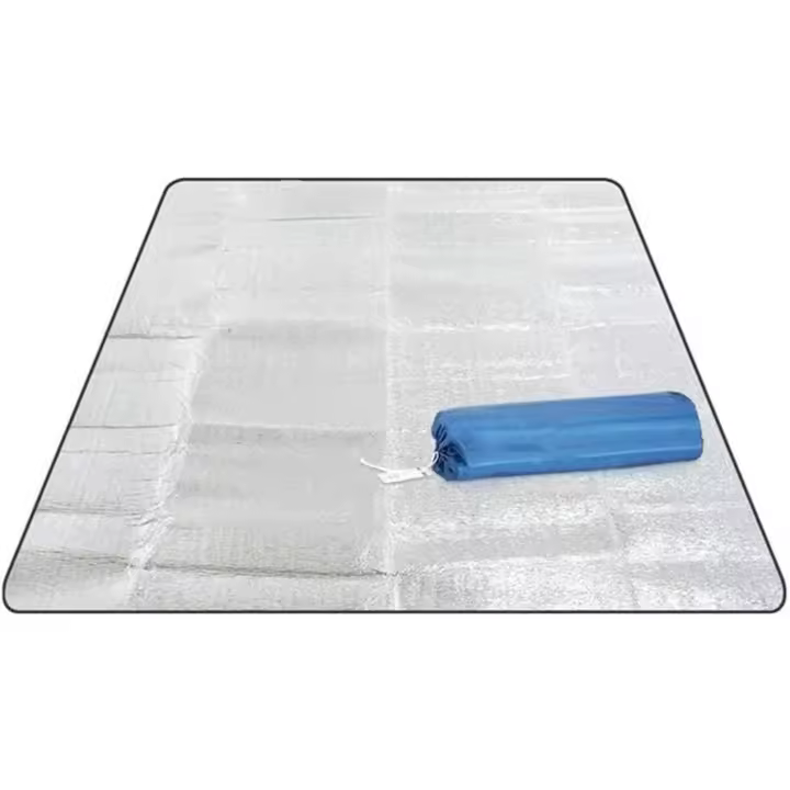 Manta de camping impermeable, esterilla de playa, colchón, almohadilla de espuma de aluminio para tienda de campaña al aire libre de 2 m × 1 m - 1