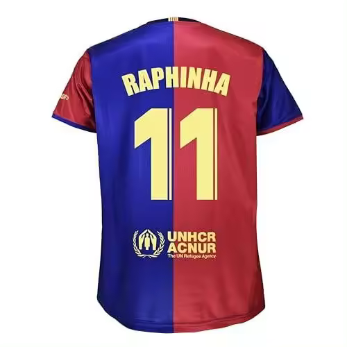 FC Barcelona Primera Equipación Niños Temporada 24/25 Conjunto - Réplica con Licencia Oficial - Camisa, pantalón, Unisex niños, Raphinha - 1