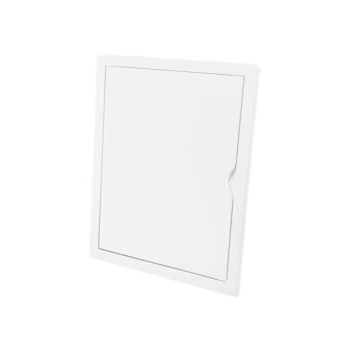 Tapa de registro rectangular empotrable blanca hecha en ABS con mecanismo de apertura push-pull apta para pladur 21,5x26,5cm EDM - 1
