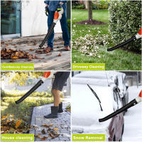 Soplador de hojas inalámbrico eléctrico  con 2baterías  , 5 velocidades ajustables, 21V, para jardín, cuidado del césped, patio, jardín, para soplar hojas, nieve y polvo - details 6