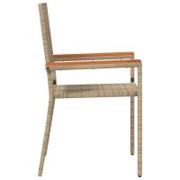 Sillas de jardín apilables vidaXL con cojines, 2 piezas, Beige, Ratán - details 4
