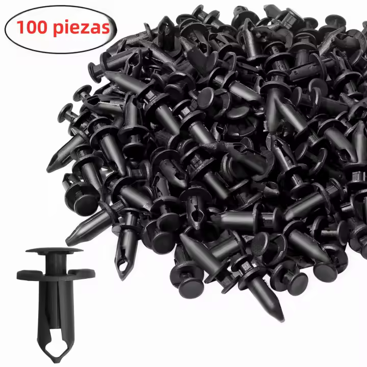 100pcs Clips De Automóvil Resistente Plástico 8mm Tornillos Y Arrancadores Para Panel De Trimmer Y Bumper Repuesto De Clavija De Automóvil - 1