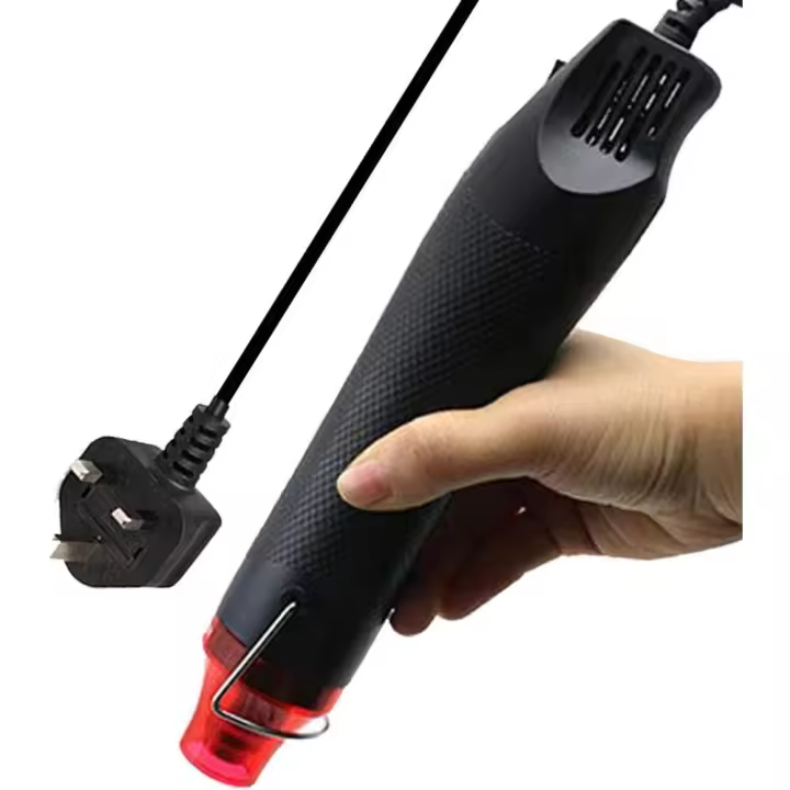 Handheld Hot Air Gun,1m Ultra-Long Cable Portable Heat Gun for DIY Shrink Wrapping, Plastic, Fabric, etc.(Black Red Color) - 1