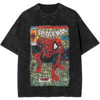 Camiseta Retro De Comics Spider-Man Para Hombres Y Mujeres Estilo Vintage Camiseta De Superhéroe Streetwear Tejido De Algodón Cuidado Manual - details 9