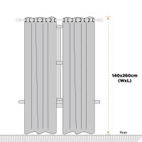 Meishida - Cortina Elegance Decorativa con Patrón Floral Blanco - Semiopaca para Salón y Dormitorio, 140x260 cm, Pack de 2 - details 0
