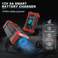 Cargador De Batería Para Coche 6A 12V Dispositivo De Recarga Inteligente Para Baterías De Plomo-Acido Con Pantalla LCD Para Coches Y Motocicletas - details 0